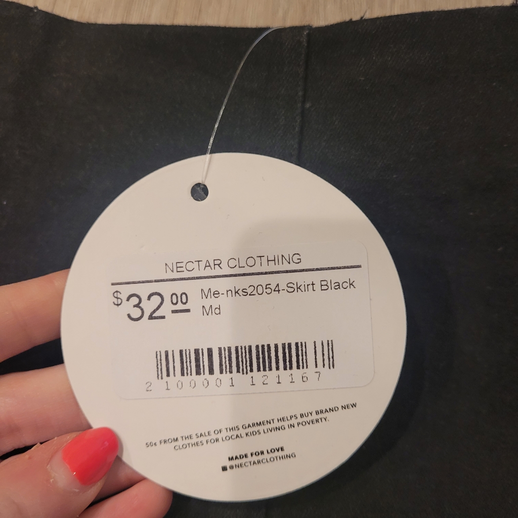 Nwt Nectar Black Denim Jean Mini Skirt Size Medium — image 2 of 3